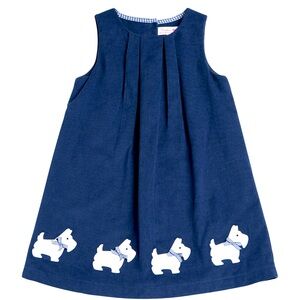 Navy blue Scotty dog dress